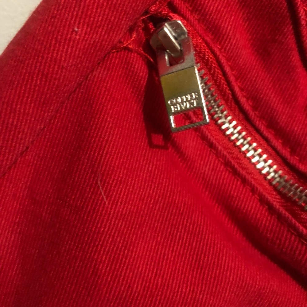 Copper Rivet Distressed Denim (Red) - Picture 4 of 7